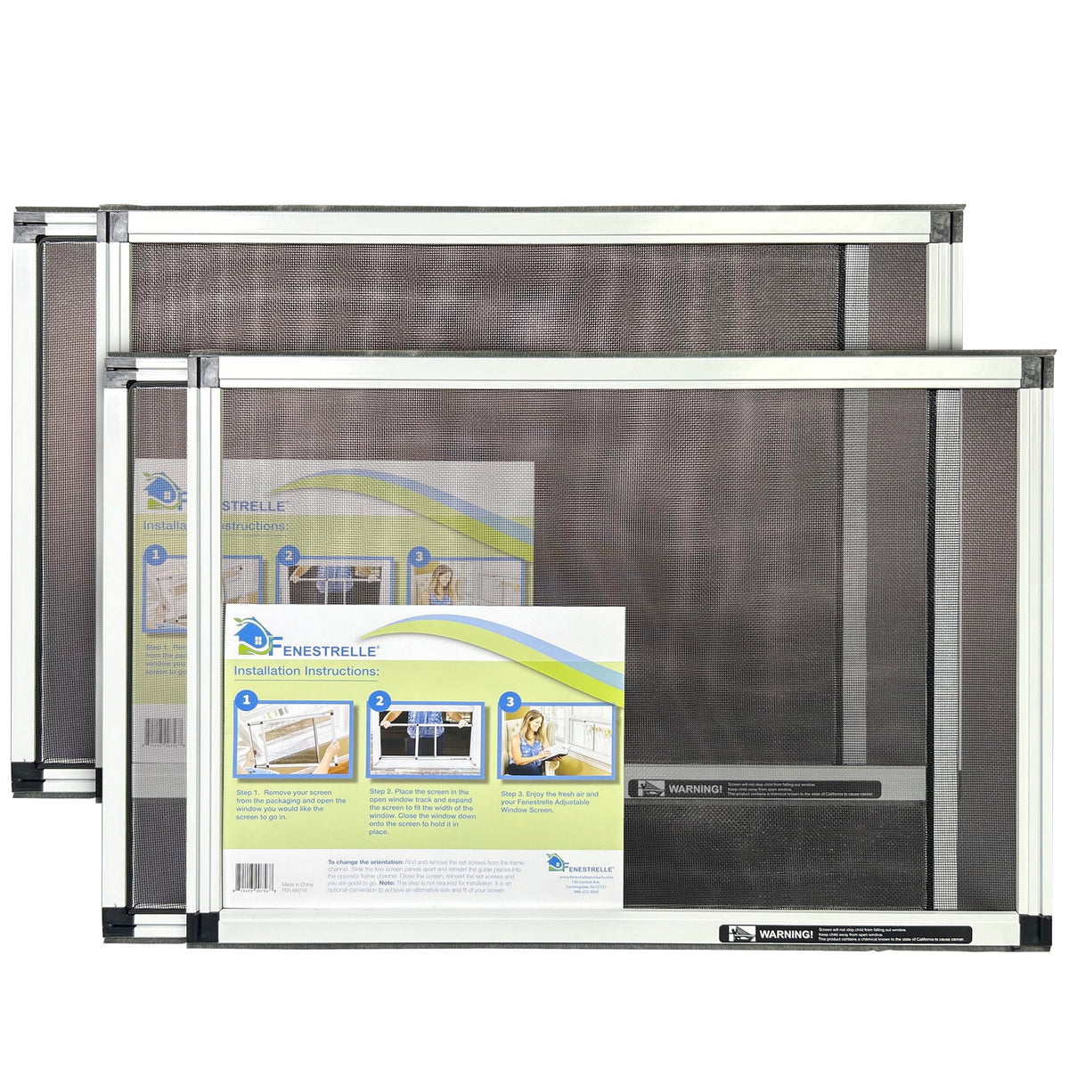 Fenestrelle expandable screen horizontal setup demonstrates quick tool-free installation.