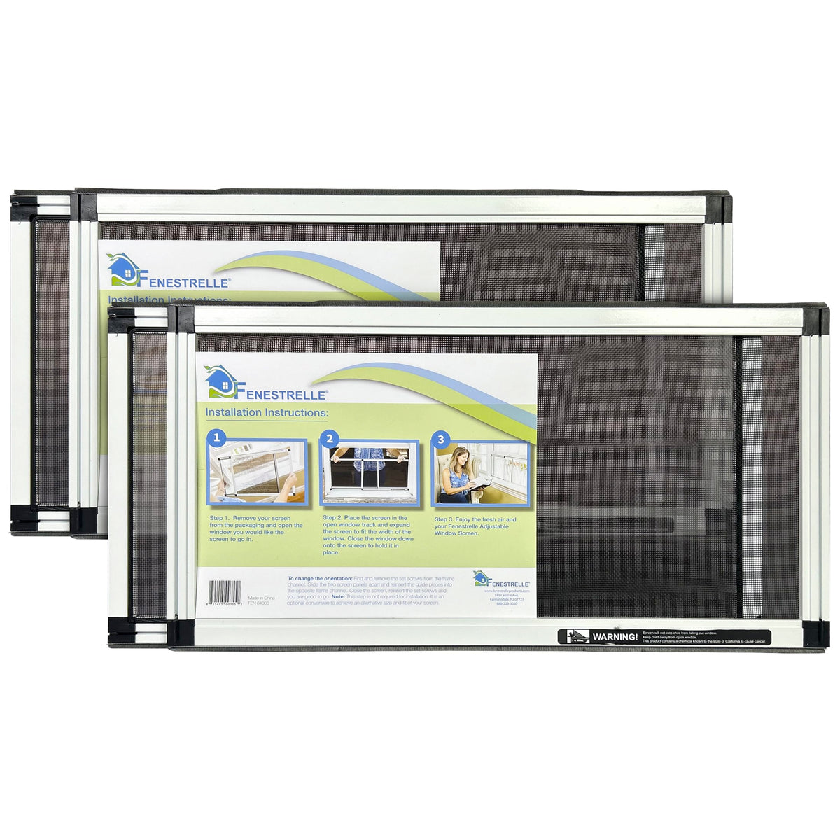 Fenestrelle expandable screen front view showing versatile coverage and airflow.