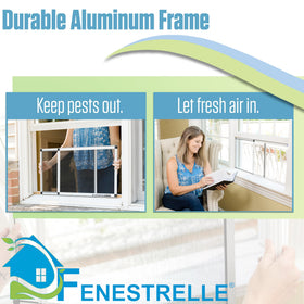 Fenestrelle screen with fuzzy weatherstripping seals drafts for a snug fit