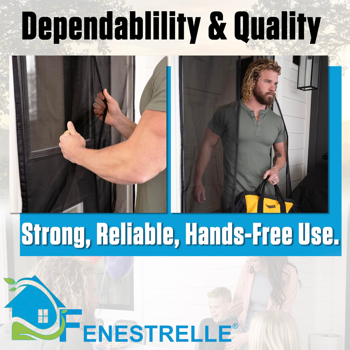 Fenestrelle tool-free installation uses hook-and-loop tape for quick setup