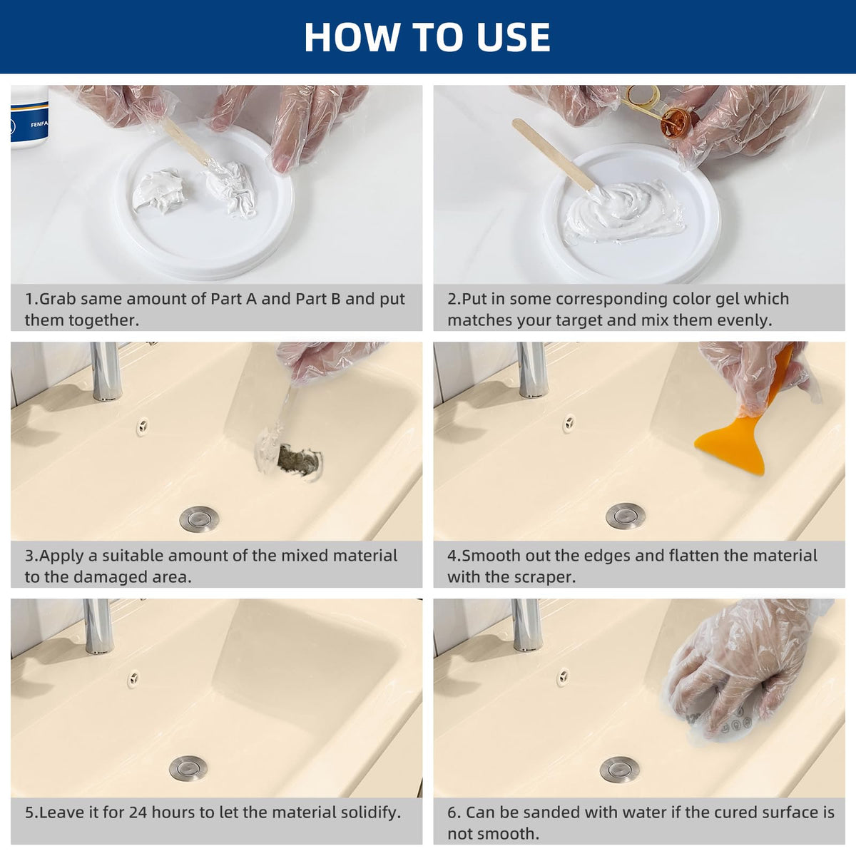 FENFANDAS multi-surface-repair-coverage works on tubs, sinks, and tiles.
