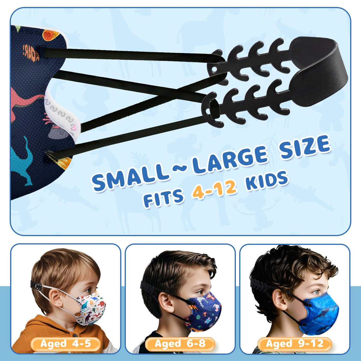 Fenfen Kids KN95 mask with animal pattern ideal for school days.