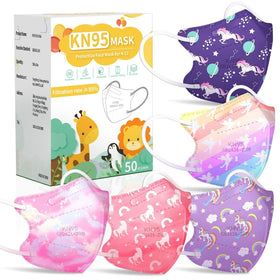 Fenfen Kids KN95 unicorn pattern mask with 5-layer protection for daily use.
