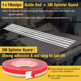 Fengind guide rail connector for seamless long rail connections.