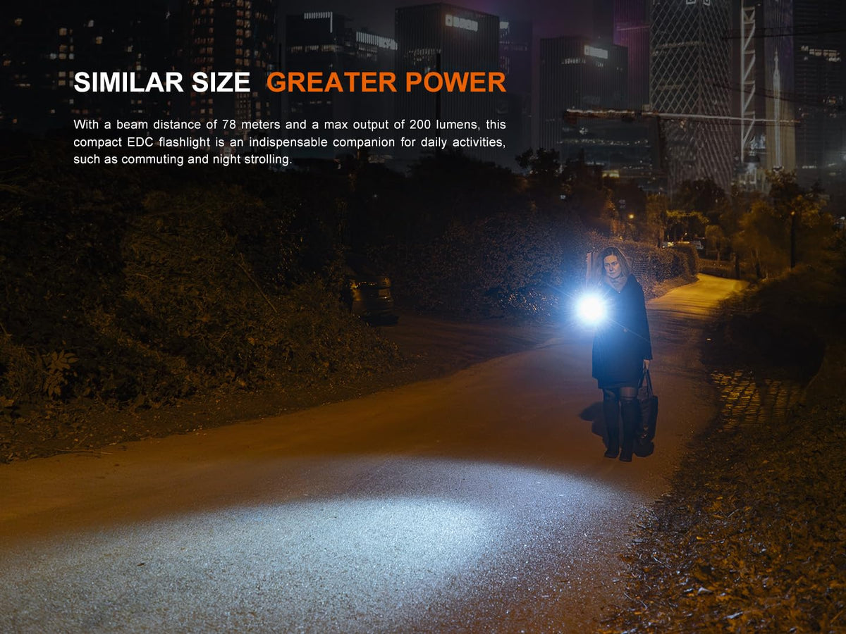 Fenix E12 V3.0 magnetic tail enabling hands-free use