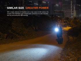 Fenix E12 V3.0 magnetic tail enabling hands-free use