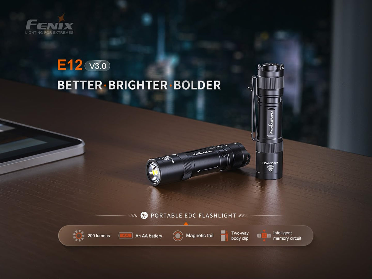 Fenix E12 V3.0 pocket clip for secure everyday carry