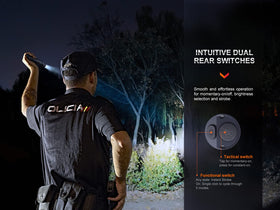 Fenix PD36R Pro two-way clip for secure pocket carry