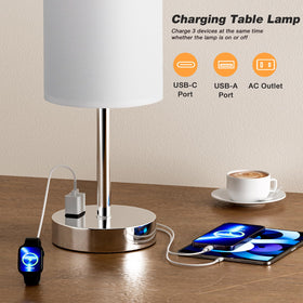 Fenmzee bedside lamp 17.4-inch size suitable for larger spaces