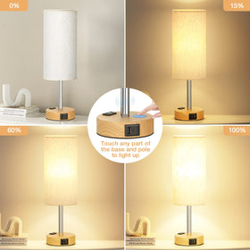 Fenmzee bedside lamp with flaxen shade delivers soft ambient glow