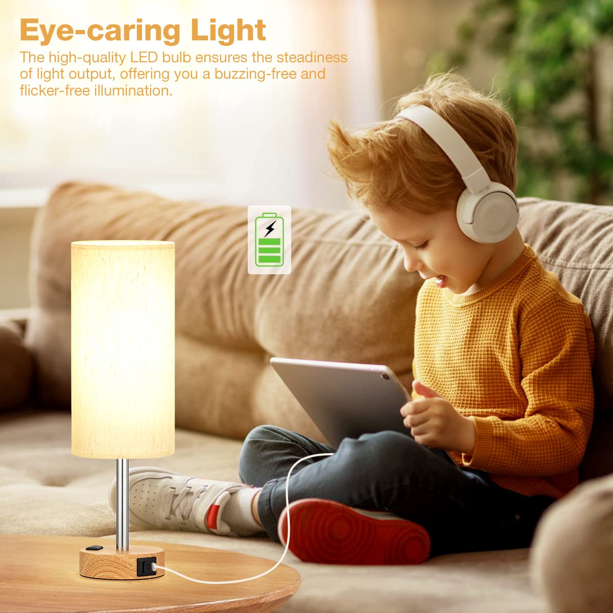 Fenmzee lamp featuring 120V outlet adds convenient power access