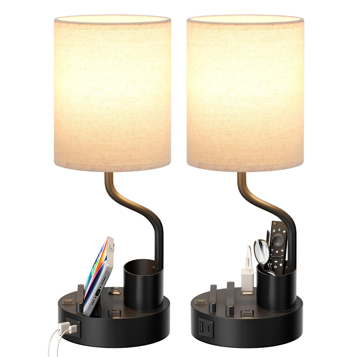 Fenmzee bedside lamps set of 2 for bedrooms and desks, stylish and practical.
