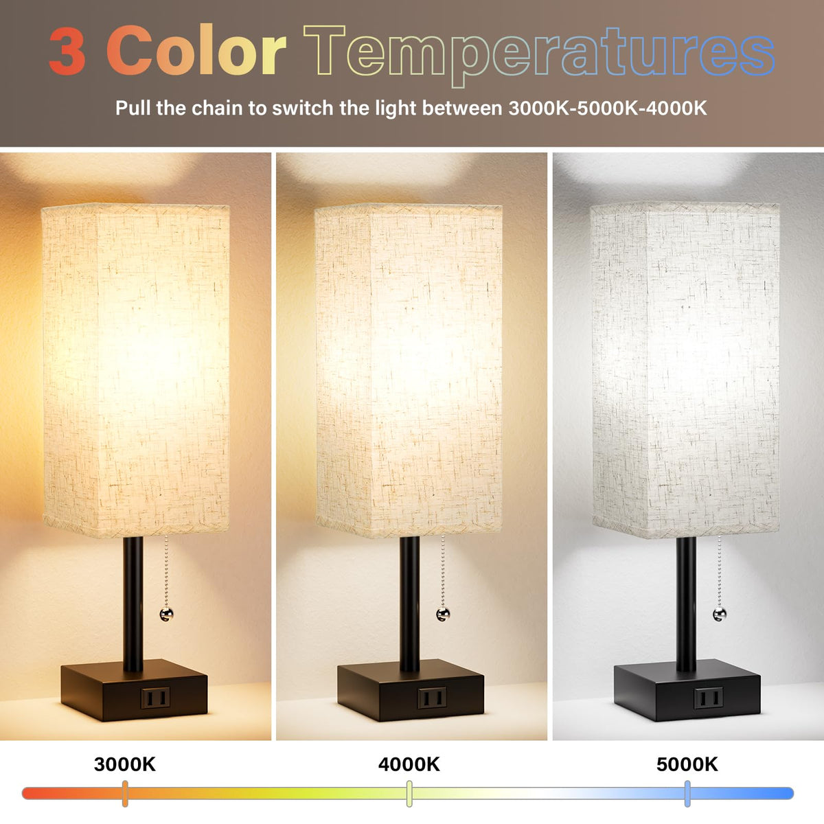 Fenmzee lamp shows warm, natural, and daylight color options for mood lighting.