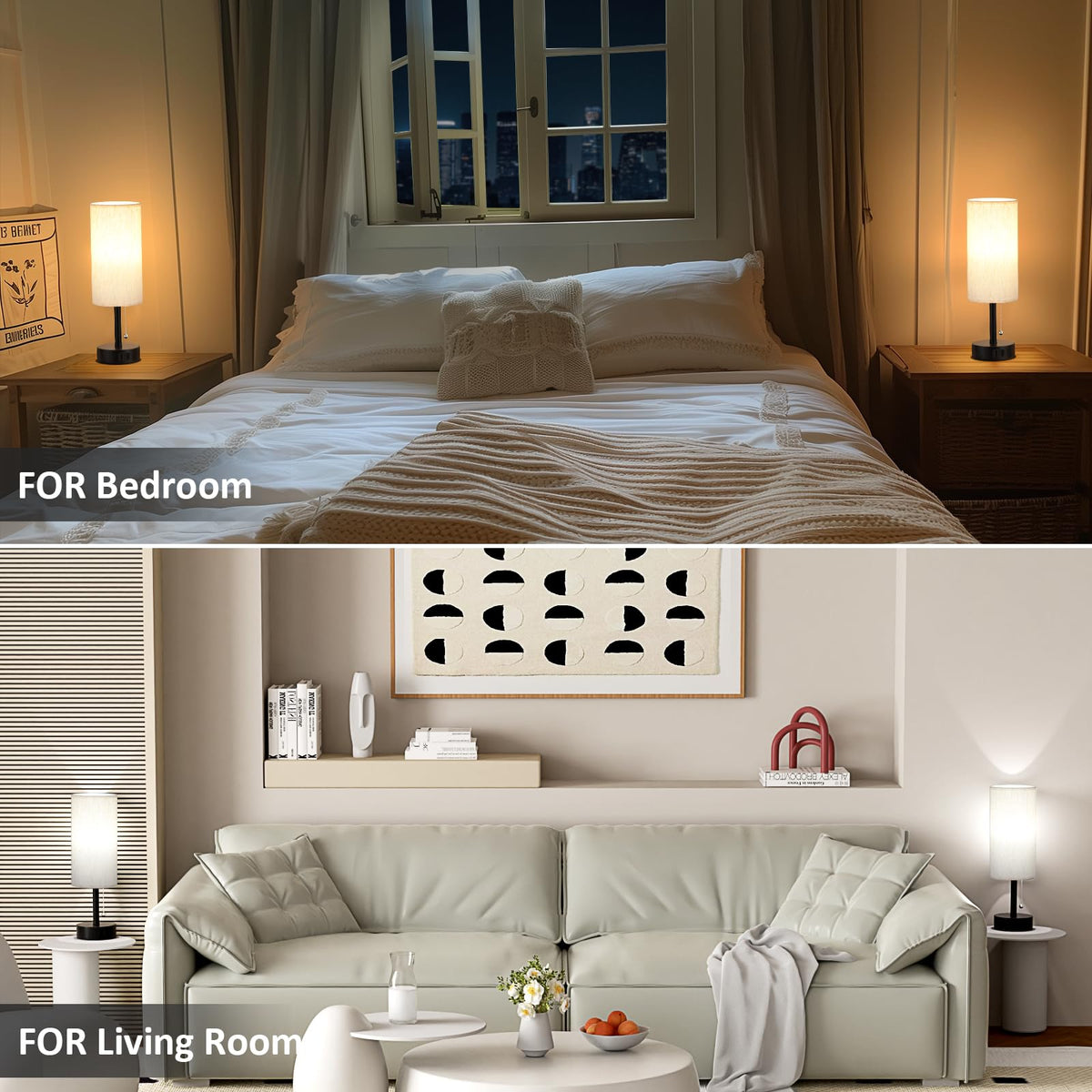 Fenmzee compact 14-inch lamps ideal for nightstands and desks