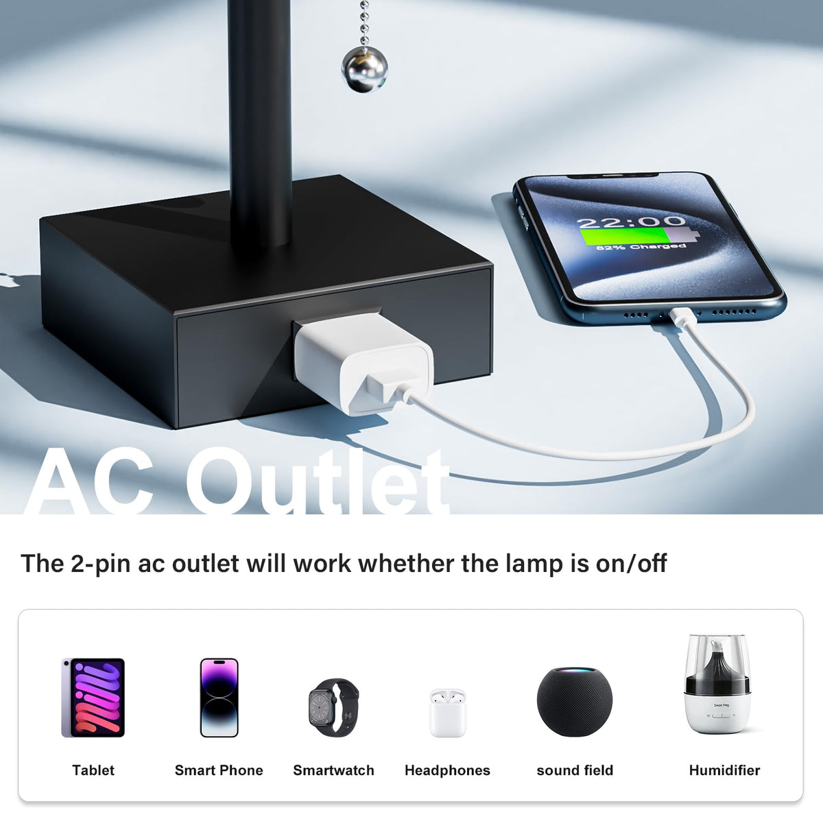 Fenmzee bedside lamp ideal for desk setup and study nooks.