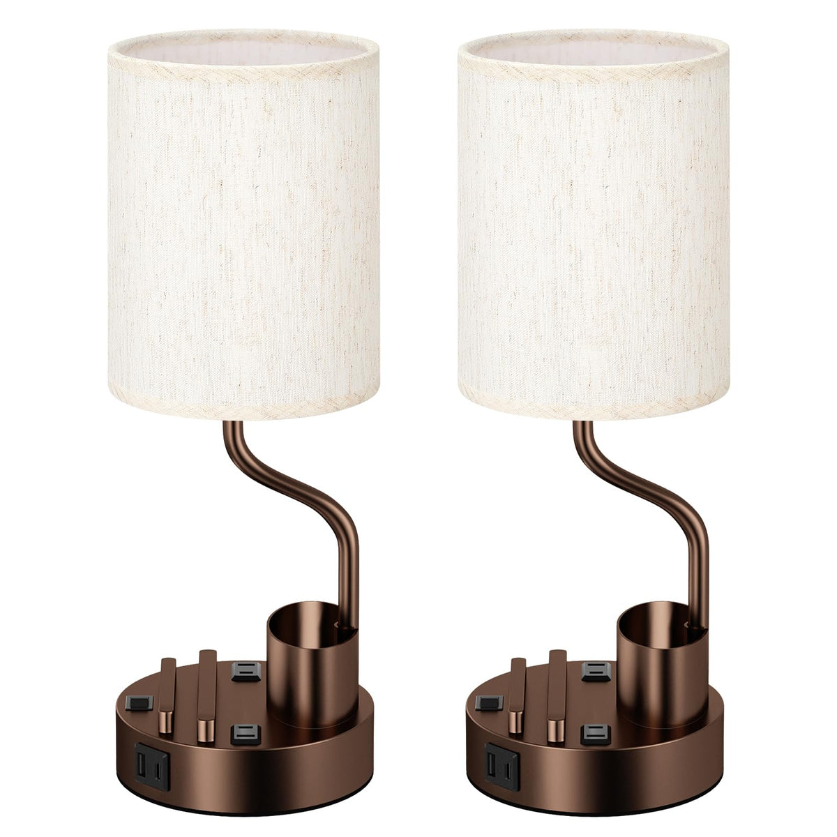 Room scene with Fenmzee lamps on a bedside table for balanced lighting.