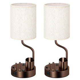 Room scene with Fenmzee lamps on a bedside table for balanced lighting.