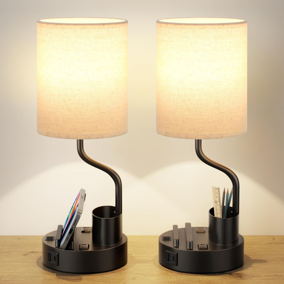 UL-listed Fenmzee bedside lamps ensuring reliable, certified safety.