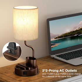 Fenmzee bedside lamps offering three color temperatures for warm, neutral, and bright light.