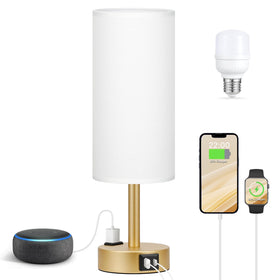 Fenmzee Gold Touch Lamp outlet keeps cords within reach.