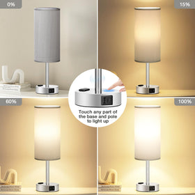 Fenmzee grey fabric shade detail for warm, diffused illumination