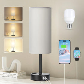 Fenmzee grey touch bedside lamp base—stable design for secure nightstand use.