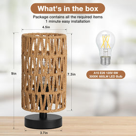 Fenmzee compact 9-inch lamp fits small spaces while delivering warm illumination.