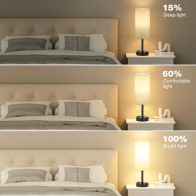 Fenmzee light beige lamp featuring a black base for modern decor