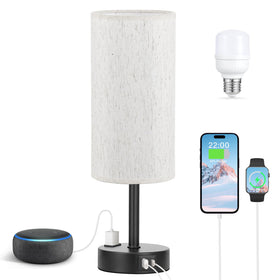 Fenmzee lamp in a bedroom setup for bedside ambiance