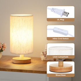 Fenmzee linen shade softens light for a gentle glow.