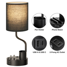 Fenmzee modern nightstand lamp suits many room decors.