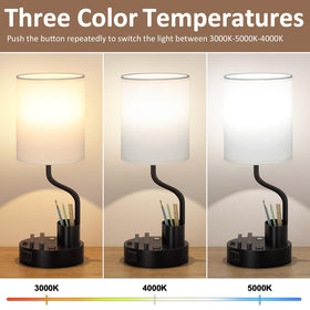Fenmzee nightstand lamp showing built-in phone holder and pen slot for study efficiency.