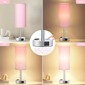 Fenmzee pink lamp showing touch-control with three brightness levels