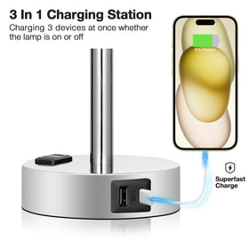 Fenmzee pink lamp with usb-c port for fast bedside charging