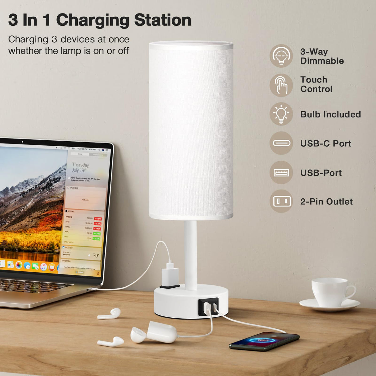 Fenmzee touch-control base for easy brightness adjustment at night