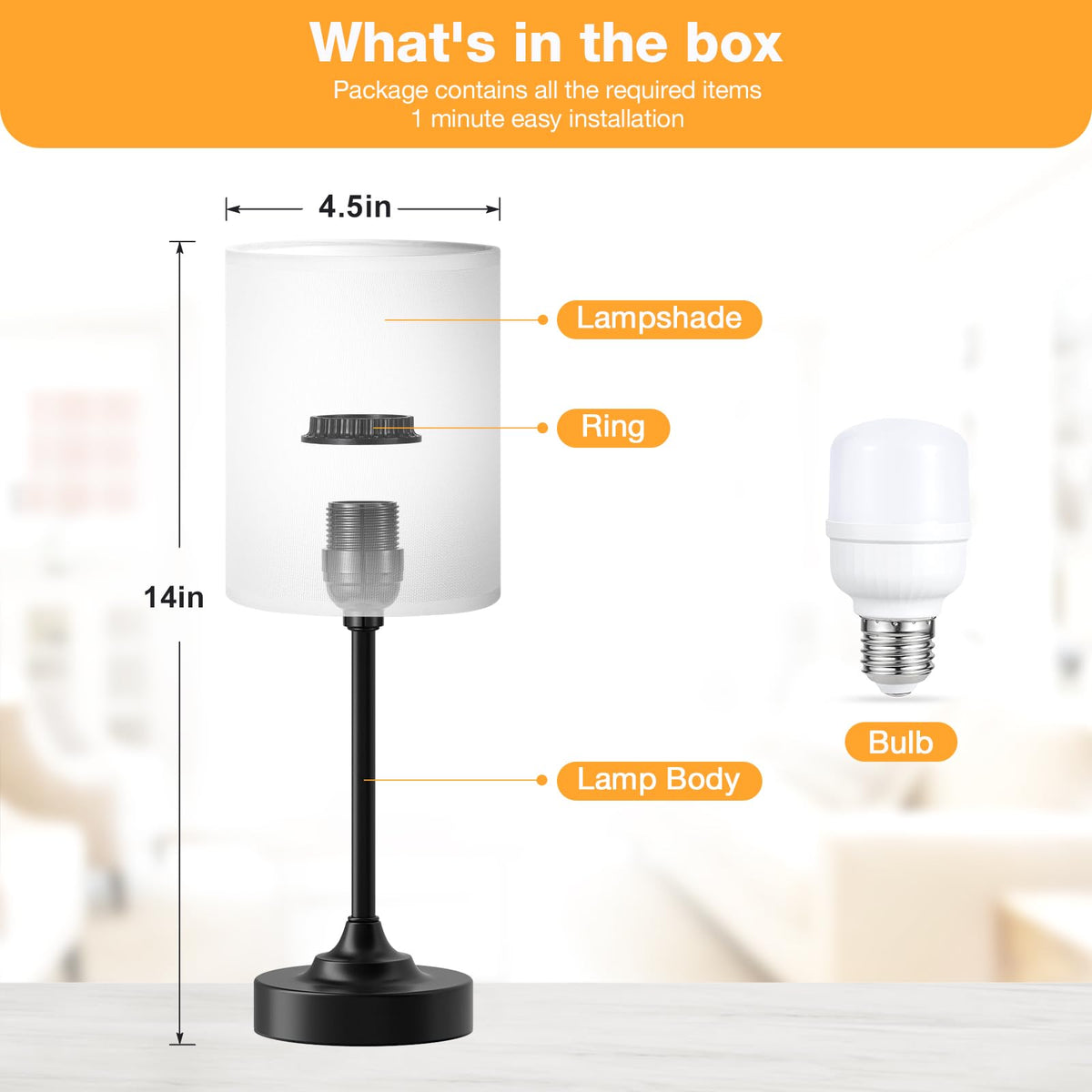 Fenmzee Nightstand Lamp showing 3-way dimming control