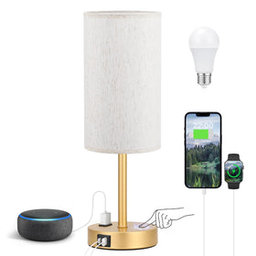 Fenmzee touch lamp cream shade with gold base for elegant lighting.