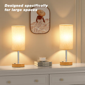 Fenmzee lamp base in wood grain, sturdy design for larger spaces.