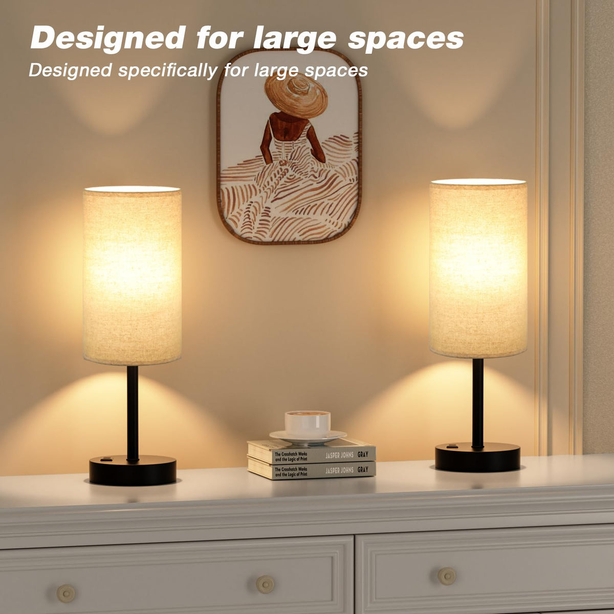 Fenmzee lamp included 9W LED bulb offers flicker-free illumination.