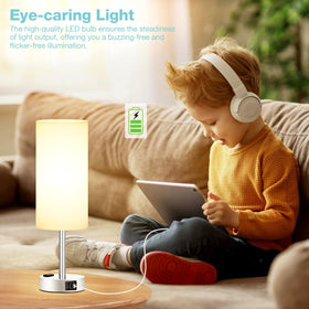 Fenmzee bedside lamp USB-A port supports multiple gadgets