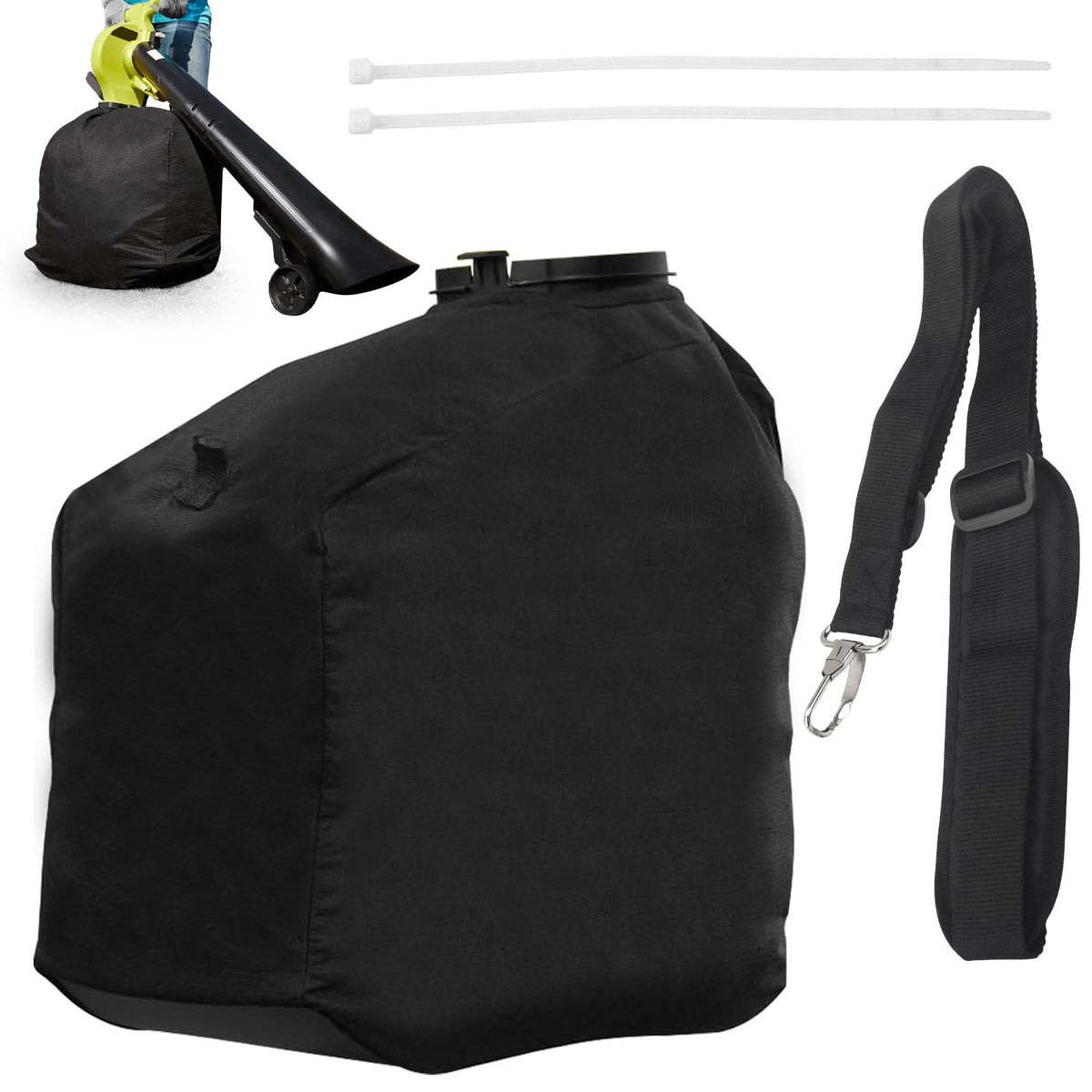 Fennoral Leaf Vacuum Bag for Ryobi 40V securely attaches to RY40405 for efficient cleanup.