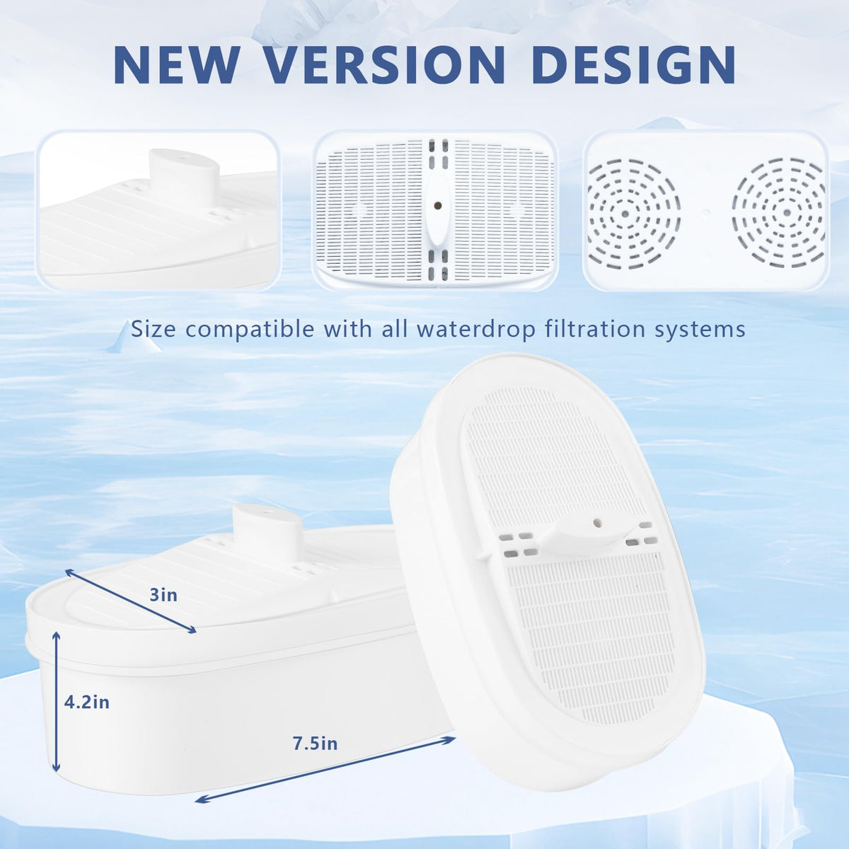 Fenxixdy Waterdrop filter pack back view shows WD-PF-01A Plus compatibility