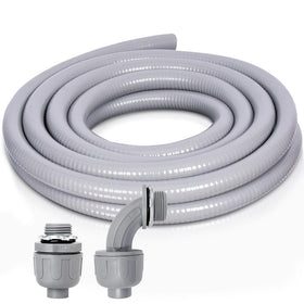 Feotech 1in conduit straight view shows secure routing for outdoor wiring.