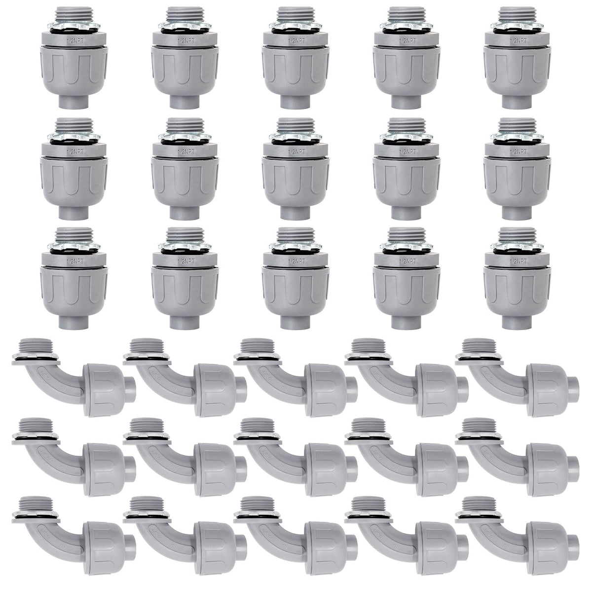 Feotech straight liquid-tight connector for secure cable routing.