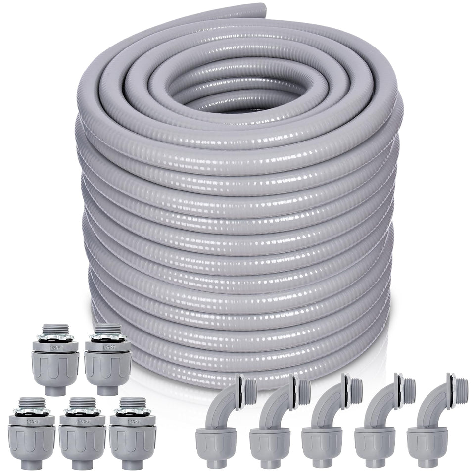 Feotech liquid-tight conduit half-inch for durable outdoor wiring protection