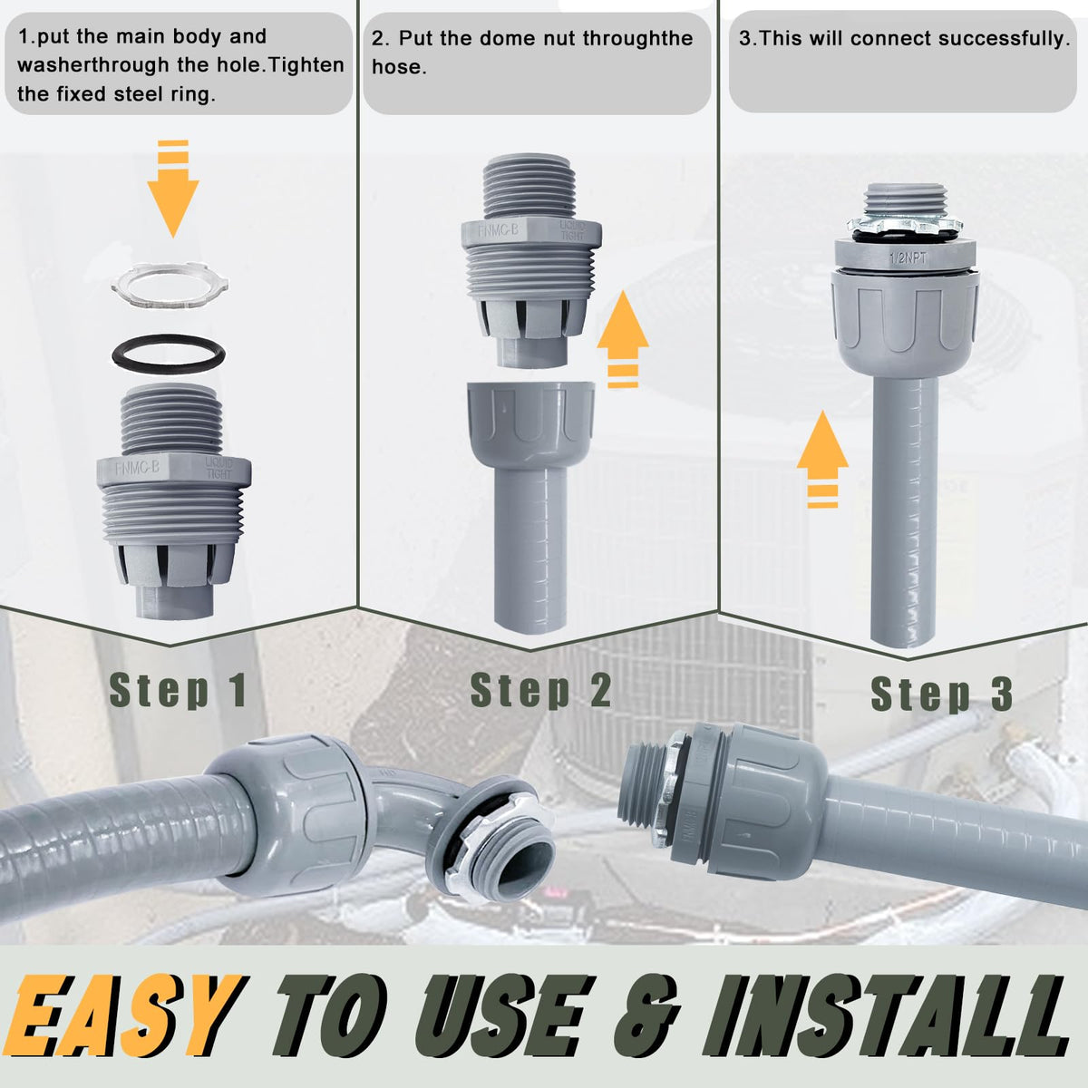 Feotech outdoor wiring protection shown in rugged exterior environment.