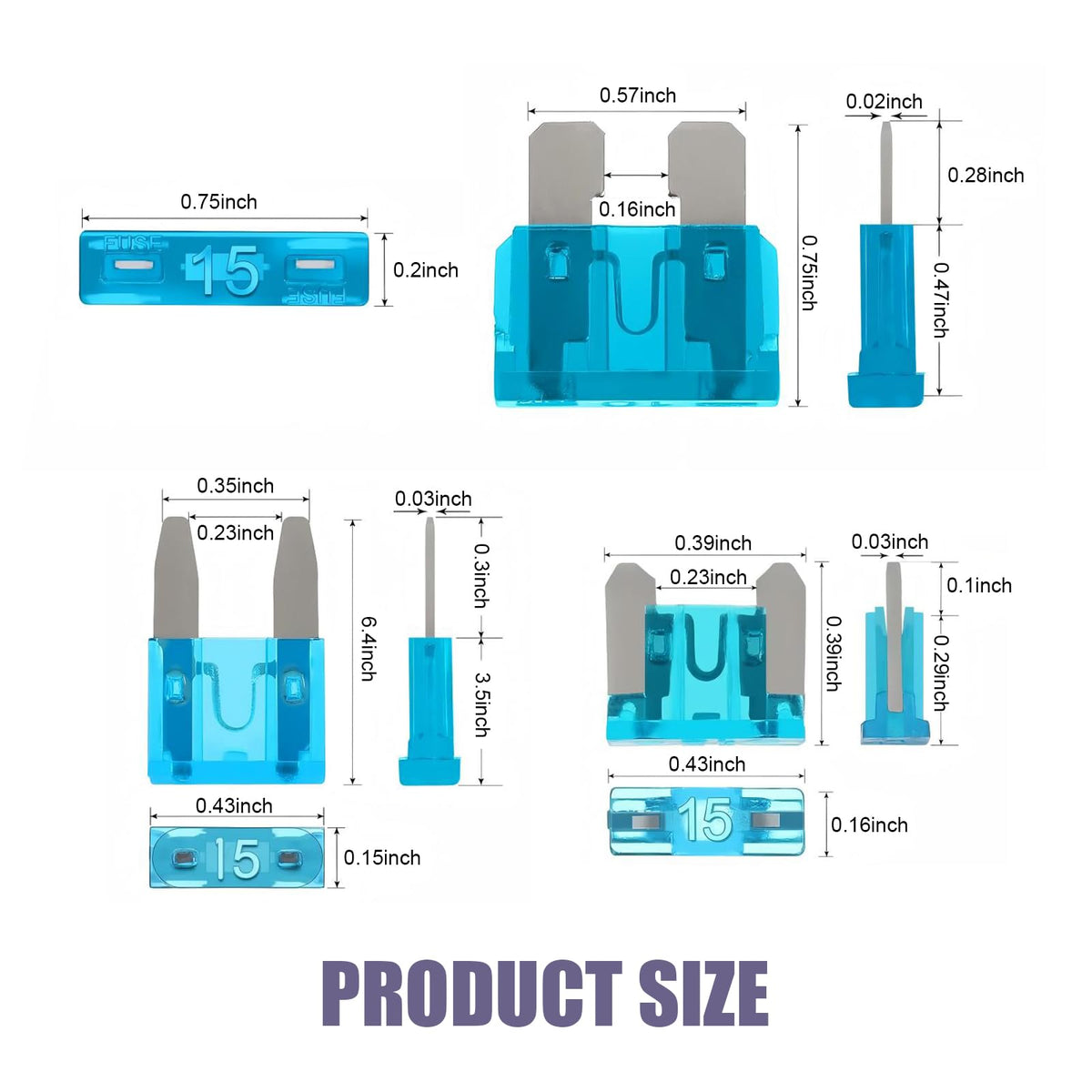 Ferianl car fuses mini set enables fast, reliable replacements.