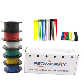 Fermerry 16 AWG silicone wire spool in black, flexible and easy to route for LED projects.