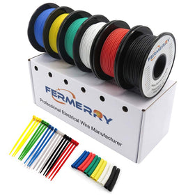 Fermerry 16 AWG silicone wire black spool; flexible hookup for LEDs and compact electronics