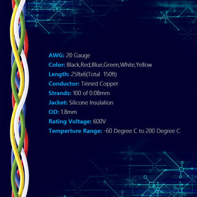 Fermerry 20 AWG red silicone wire spool for color-coded connections.